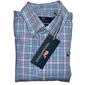 Vineyard Vines Whale Shirt Azimuth‎ Check Boys M 12-14 Button Down Long Sleeve